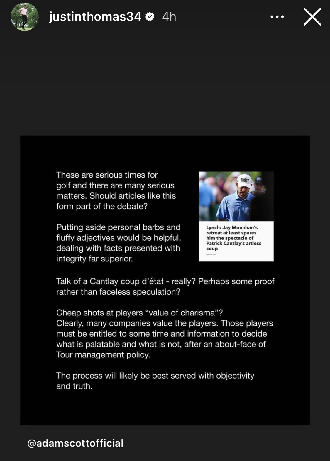 'Coup d'état, really?!' PGA Tour stars defend Patrick Cantlay!